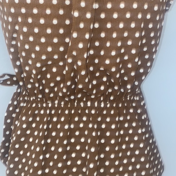 Monteau Sleeveless Polka Dot Wrap Peplum Blouse - Picture 5 of 9
